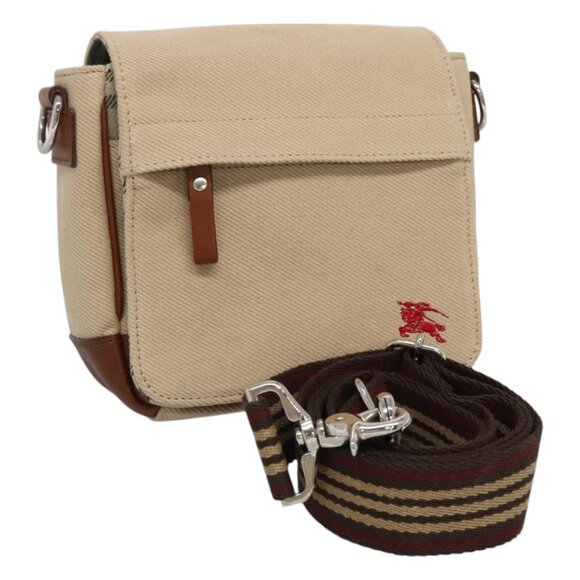BURBERRY Nova Check Blue Label Shoulder Bag Canvas Beige Brown - Picture 1 of 16
